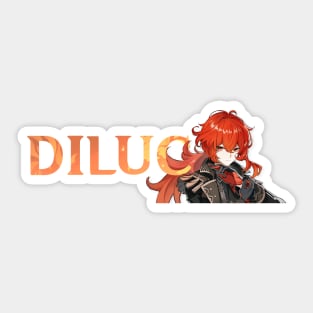 Genshin Impact Name Husbando Diluc Sticker